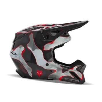 FOX YTH V1 ATLAS HELMET [GRY/RD]